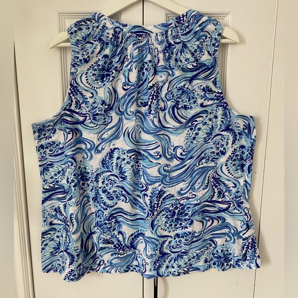 Lilly Pulitzer Essie Tank Top in Don’t Be Jelly print Blue Resort Size XXL - Picture 2 of 16